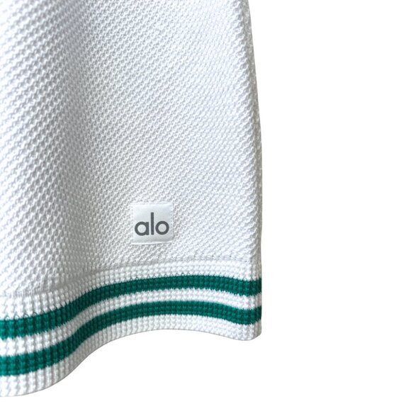 ALO Tennis Club Sweater Knit Dress in White/Spruce Green EUC - Picture 4 of 5